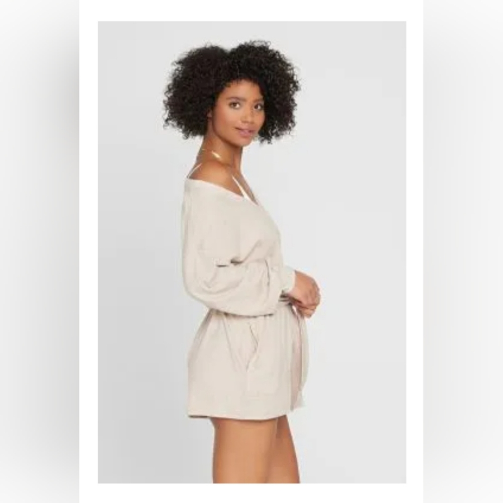 L*SPACE Saturdays Relaxed Romper In Beige Size Small - Picture 4 of 12